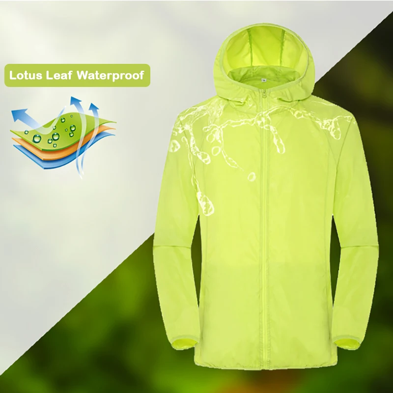 JNLN Camping Rain Jacket Men Women Waterproof Sun Protection Clothing Fishing Hunting Clothes Quick Dry Windbreaker With Pocket - Image 2